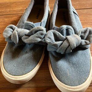 Blue Denim Bow Girls size 10 Old Navy shoes